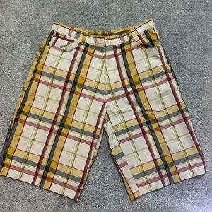 Mens Plaid Shorts Size 38